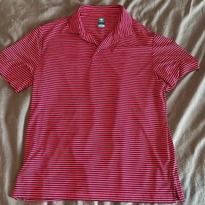 Pink/ Navy Striped Golf Polo